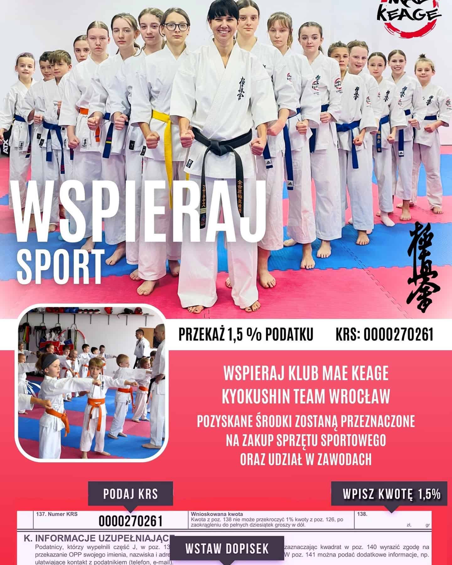 Przekaż 1,5% podatku na rozwój naszego klubu sportowego!