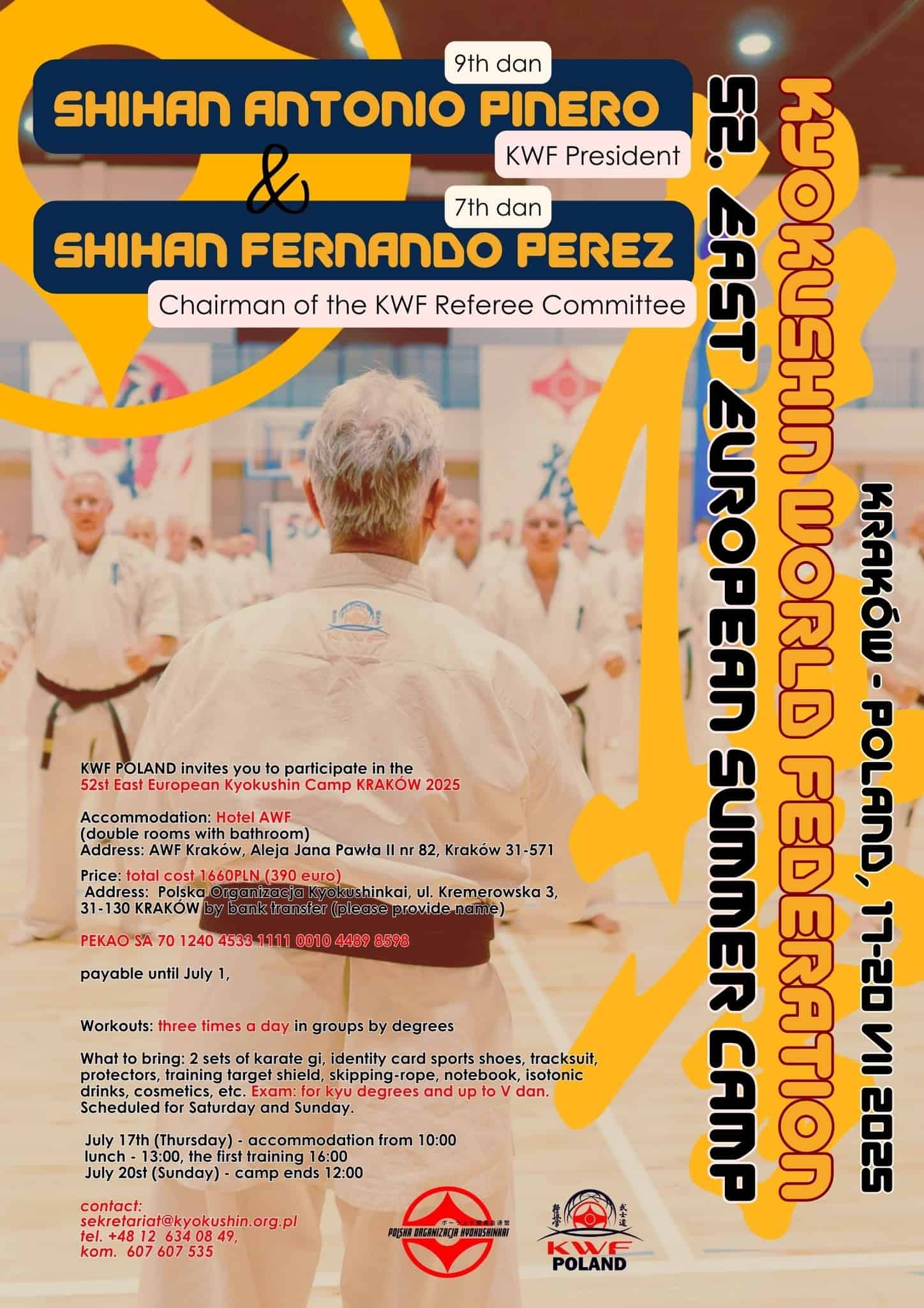 WSCHODNIO EUROPEJSKI LETNI OBÓZ KYOKUSHIN, AWF KRAKÓW, 17-20 LIPCA 2025