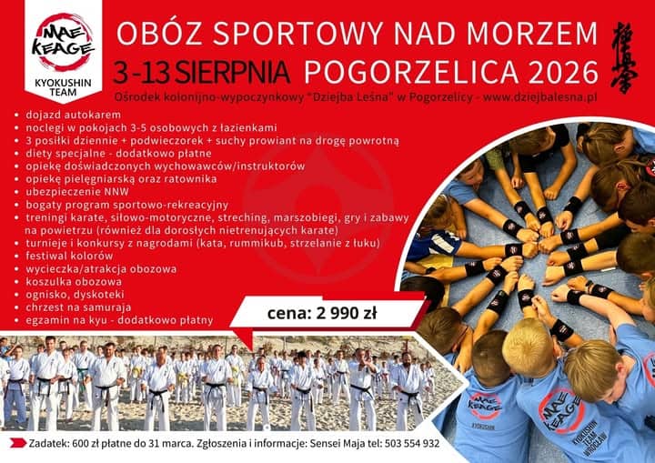 LETNI OBÓZ KARATE 2026 – POGORZELICA